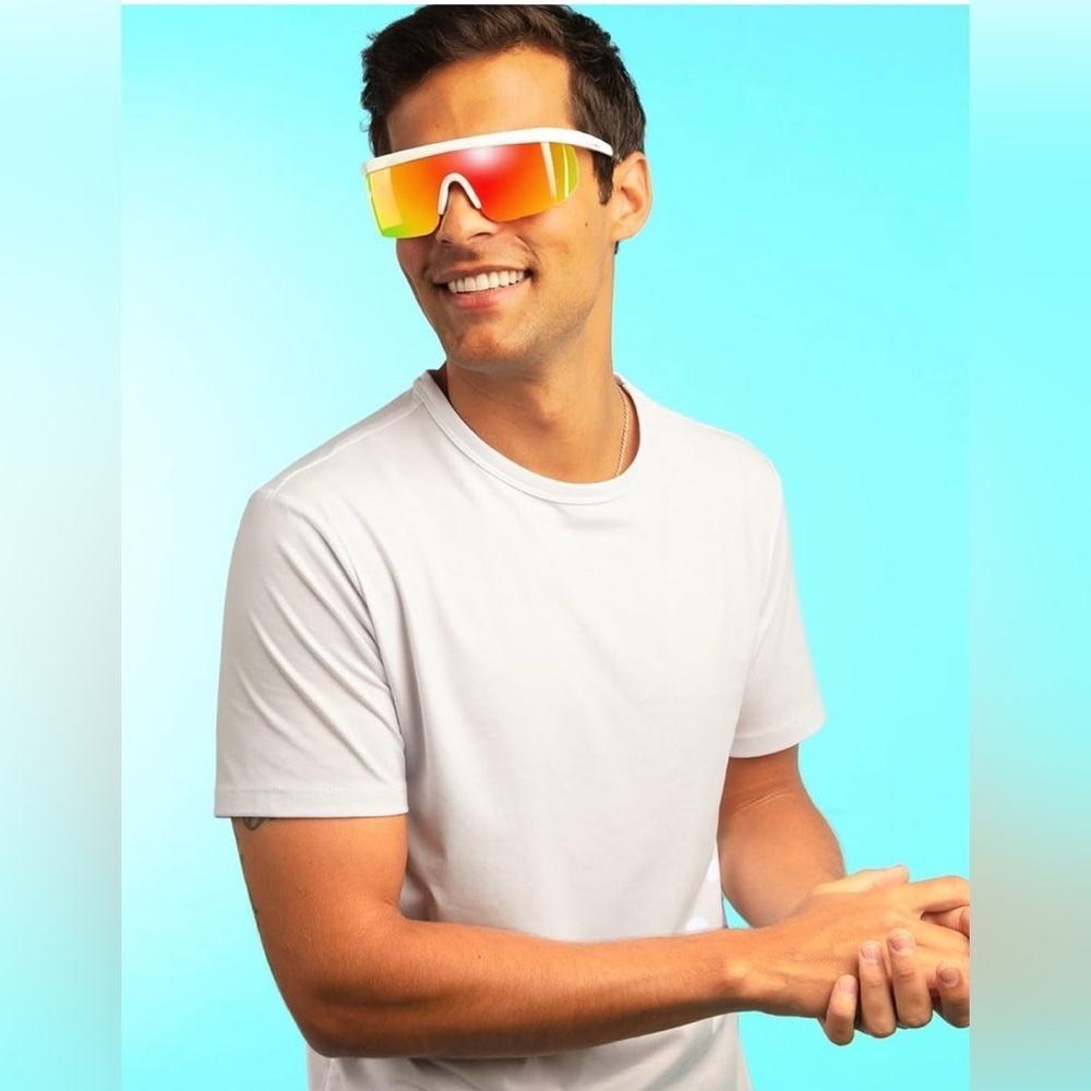 🎀PICK 5/$25🎀 Tipsy Elves White Miami Ice Sport Style Reflective Sunglasses - Picture 2 of 8